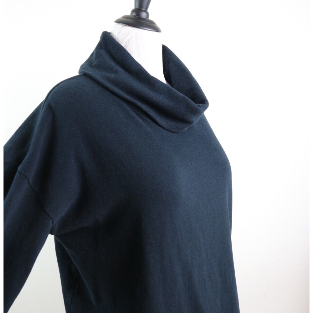 Pure J Jill Size XL Fine Knit Cotton Cowl Neck Sweater Pullover Black - Picture 6 of 9